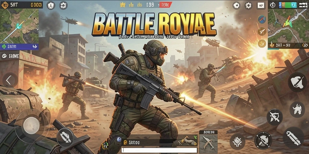 Tampilkan aksi intens dalam pertempuran Battle Royale di 5RT.