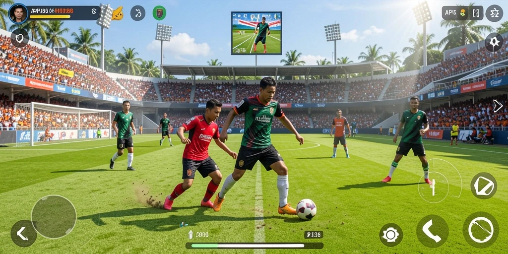 Tangkapan layar gameplay menarik dari API36 dalam suasana olahraga.