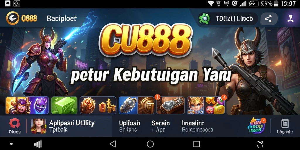 Tampilan utama aplikasi CU888 dengan fitur Utility lengkap.