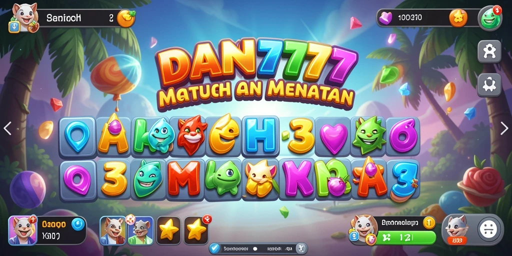 Tampilan gameplay seru dari game Match-3 DAN777.