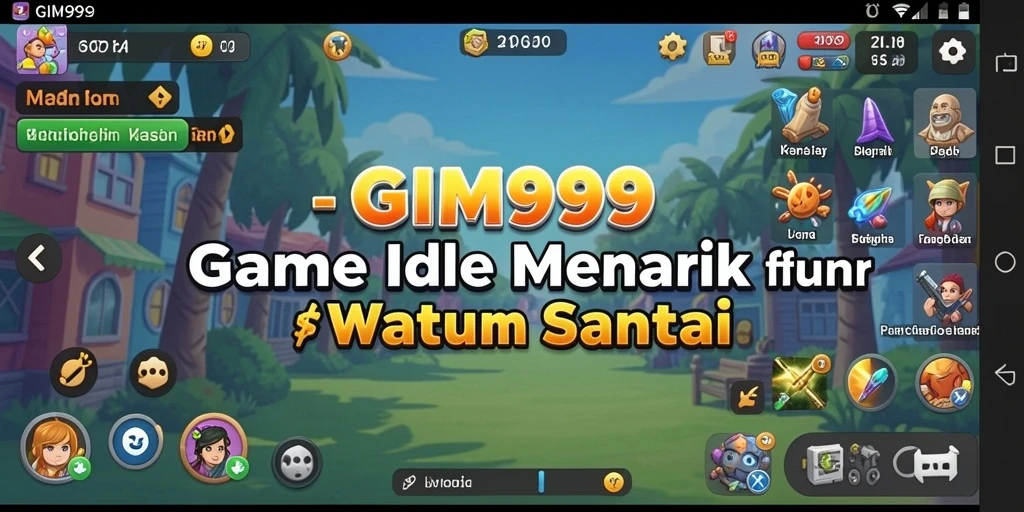 Screenshot GIM999 menampilkan gameplay Idle yang seru dan interaktif.