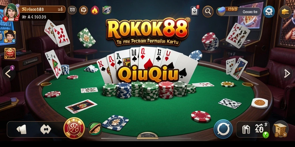 Screenshot dari gameplay QiuQiu yang menegangkan di ROKOK88.
