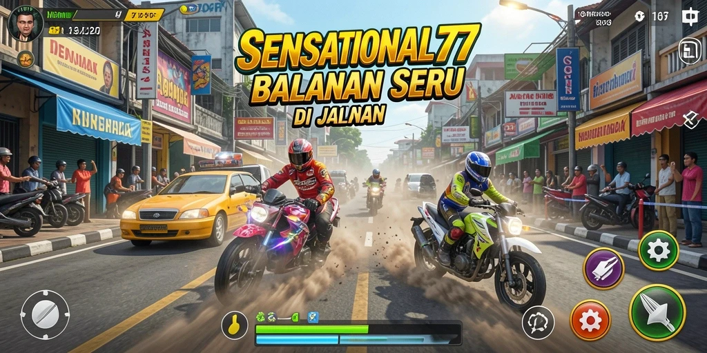 Screenshot gameplay menampilkan balapan cepat dan penuh adrenalin.
