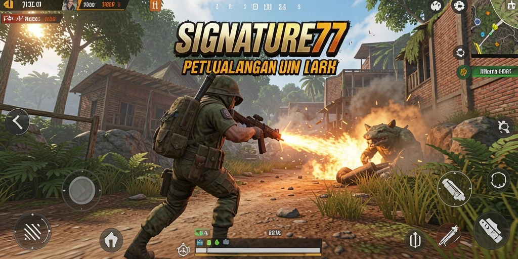 Tampilan aksi seru dalam game SIGNATURE77 dengan pertempuran yang dinamis.
