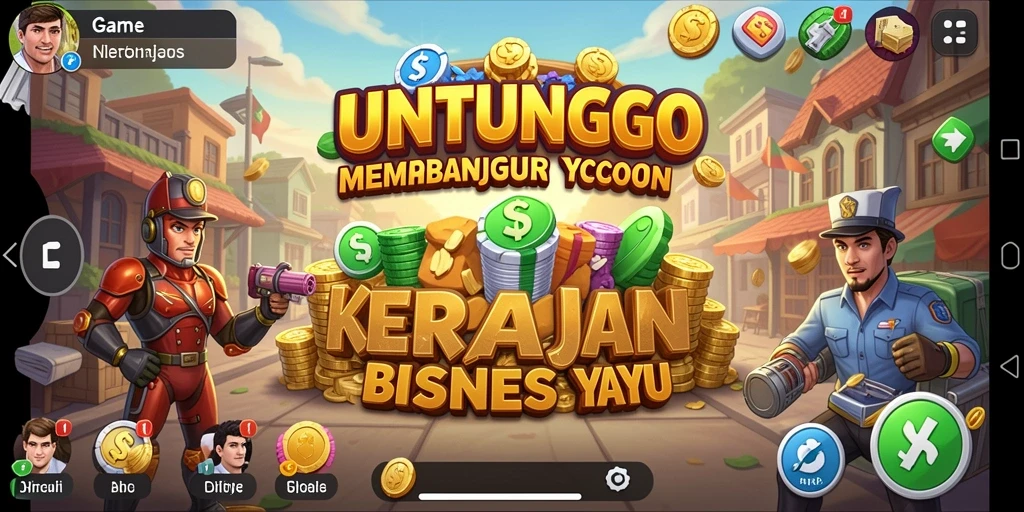 Screenshot UNTUNGGO menampilkan gameplay Tycoon yang menarik dan interaktif.